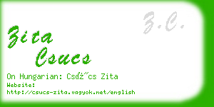 zita csucs business card